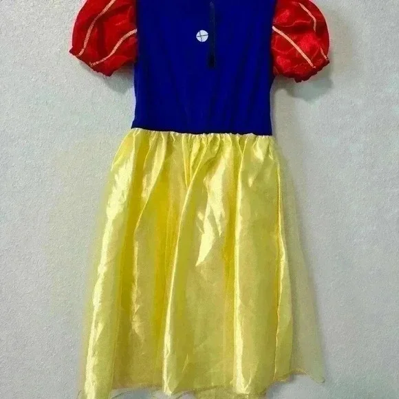 Kids Snow White Princess Costume Dress Red Blue Yellow Fairytale sz 4-6 years - Picture 3 of 3